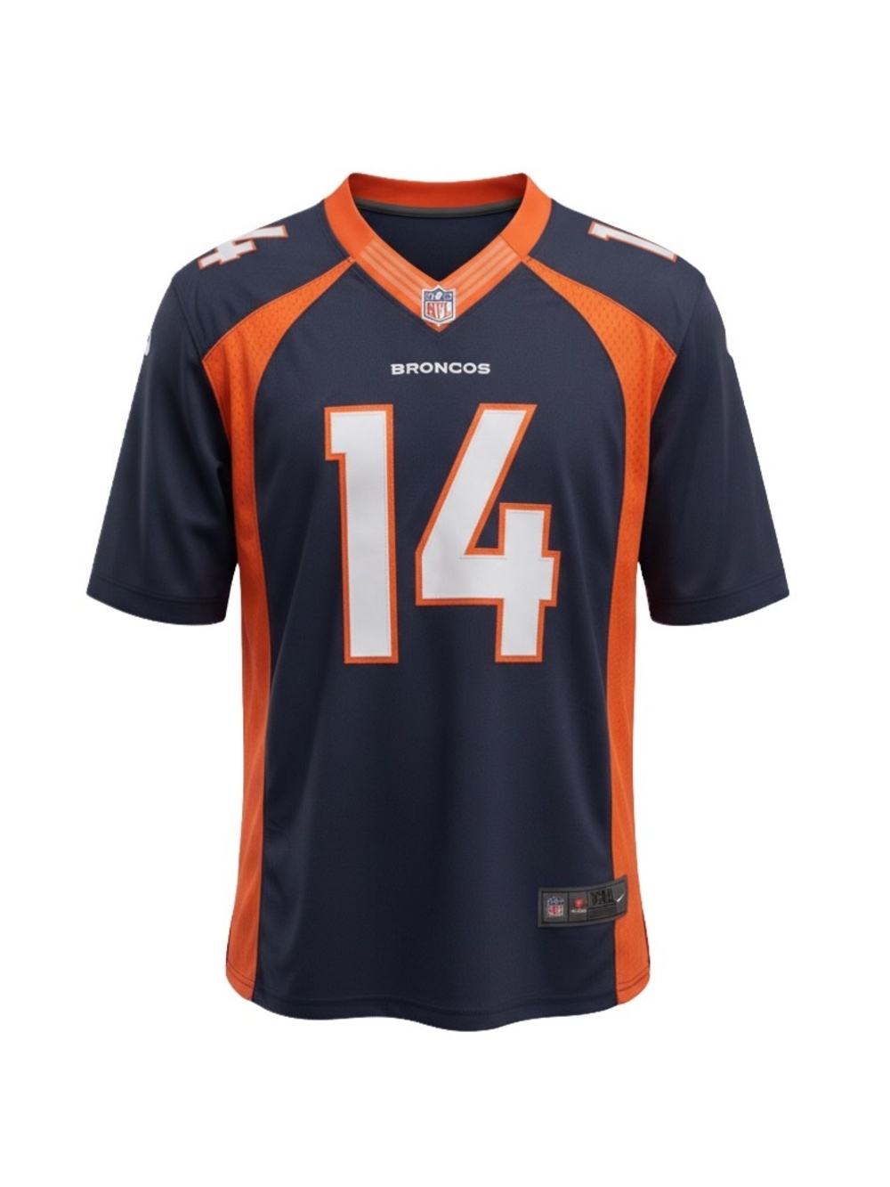 Nike Denver Broncos NFL On Field Jersey #14 SHORT XXL Navy Orange Football